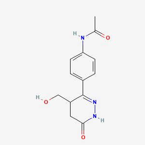 molecular formula C13H15N3O3 B12933226 N-(4-(1,4,5,6-Tetrahydro-4-(hydroxymethyl)-6-oxo-3-pyridazinyl)phenyl)acetamide CAS No. 95355-13-8