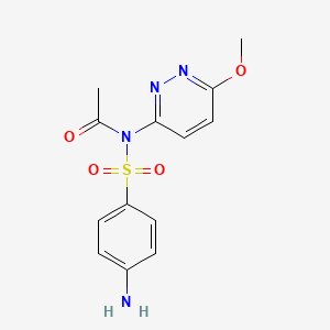 molecular formula C13H14N4O4S B12933233 Sulfamethoxypyridazine acetyl CAS No. 3568-43-2