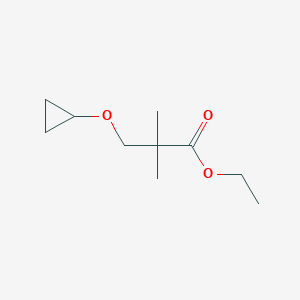 molecular formula C10H18O3 B12933236 Ethyl 3-cyclopropoxy-2,2-dimethylpropanoate 
