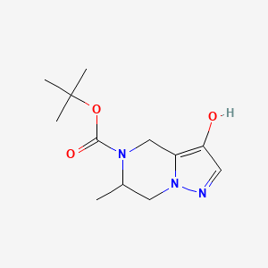 molecular formula C12H19N3O3 B12933238 tert-Butyl 3-hydroxy-6-methyl-6,7-dihydropyrazolo[1,5-a]pyrazine-5(4H)-carboxylate 