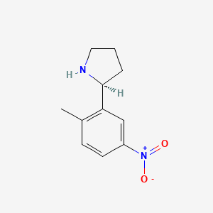 molecular formula C11H14N2O2 B12933249 (S)-2-(2-Methyl-5-nitrophenyl)pyrrolidine 