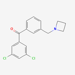 molecular formula C17H15Cl2NO B1293328 3'-Azetidinomethyl-3,5-dichlorobenzophenone CAS No. 898772-18-4