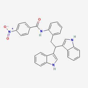 molecular formula C31H24N4O3 B12933293 N-(2-(2,2-Di(1H-indol-3-yl)ethyl)phenyl)-4-nitrobenzamide CAS No. 88048-47-9