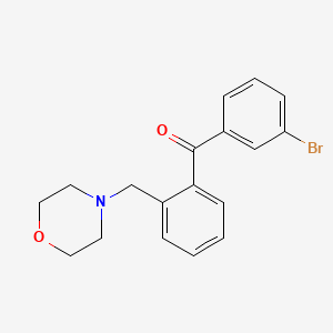 molecular formula C18H18BrNO2 B1293338 3'-Bromo-2-morpholinomethyl benzophenone CAS No. 898750-29-3