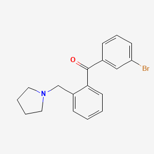 molecular formula C18H18BrNO B1293343 3'-Bromo-2-pyrrolidinomethyl benzophenone CAS No. 898774-44-2
