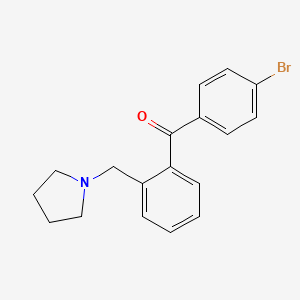molecular formula C18H18BrNO B1293344 4'-Bromo-2-pyrrolidinomethyl benzophenone CAS No. 898774-47-5