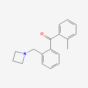 molecular formula C18H19NO B1293346 2-Azetidinomethyl-2'-methylbenzophenone CAS No. 898775-45-6
