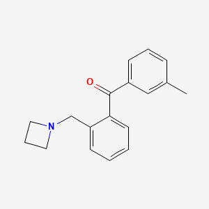 molecular formula C18H19NO B1293347 2-Azetidinomethyl-3'-methylbenzophenone CAS No. 898775-48-9