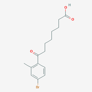 molecular formula C15H19BrO3 B1293350 8-(4-Bromo-2-methylphenyl)-8-oxooctanoic acid CAS No. 898767-40-3