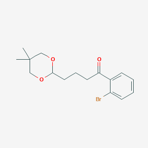 molecular formula C16H21BrO3 B1293354 2'-Bromo-4-(5,5-dimethyl-1,3-dioxan-2-yl)butyrophenone CAS No. 898785-70-1