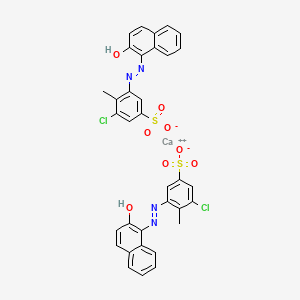 molecular formula C34H24CaCl2N4O8S2 B12933550 calcium;3-chloro-5-[(2-hydroxynaphthalen-1-yl)diazenyl]-4-methylbenzenesulfonate CAS No. 68189-24-2