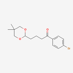 molecular formula C16H21BrO3 B1293356 4'-Bromo-4-(5,5-dimethyl-1,3-dioxan-2-YL)butyrophenone CAS No. 898785-74-5