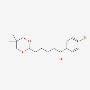 molecular formula C17H23BrO3 B1293359 4'-Bromo-5-(5,5-dimethyl-1,3-dioxan-2-YL)valerophenone CAS No. 898785-80-3