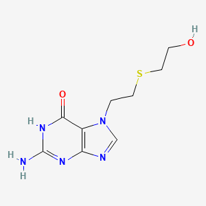 molecular formula C9H13N5O2S B12933598 N7-(2-((Hydroxyethyl)thio)ethyl)guanine CAS No. 5966-31-4