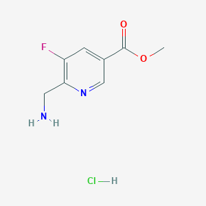 molecular formula C8H10ClFN2O2 B12933648 Methyl 6-(aminomethyl)-5-fluoronicotinate hydrochloride 