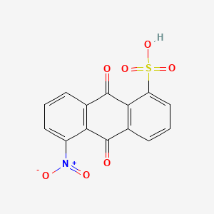 molecular formula C14H7NO7S B1293369 1-Anthracenesulfonic acid, 9,10-dihydro-5-nitro-9,10-dioxo- CAS No. 82-50-8