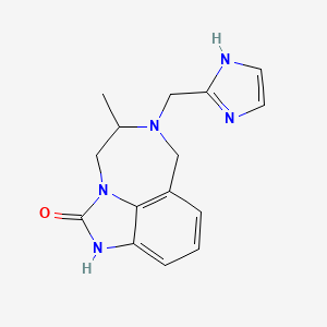 molecular formula C15H17N5O B12933693 6-(1H-Imidazol-2-yl-methyl)-4,5,6,7-tetrahydro-5-methylimidazo(4,5,1-jk)(1,4)benzodiazepin-2(1H)-one CAS No. 131514-96-0