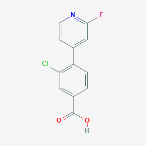 molecular formula C12H7ClFNO2 B12933719 3-Chloro-4-(2-fluoropyridin-4-yl)benzoic acid 