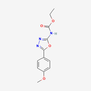 molecular formula C12H13N3O4 B12933847 Ethyl (5-(4-methoxyphenyl)-1,3,4-oxadiazol-2-yl)carbamate CAS No. 116236-32-9