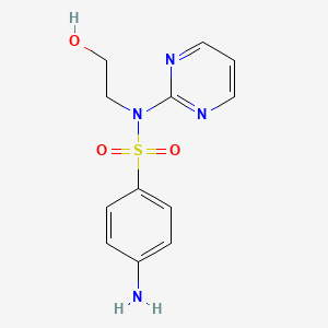 molecular formula C12H14N4O3S B12933850 Benzenesulfonamide, 4-amino-N-(2-hydroxyethyl)-N-2-pyrimidinyl- CAS No. 169263-66-5