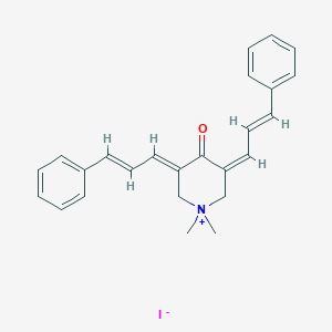 1,1-Dimethyl-4-oxo-3,5-bis(3-phenyl-2-propenylidene)piperidinium iodide