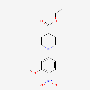 molecular formula C15H20N2O5 B1293390 Ethyl 1-(3-methoxy-4-nitrophenyl)-4-piperidinecarboxylate CAS No. 1017782-81-8