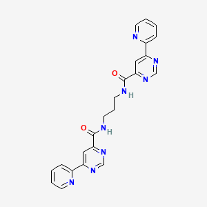 molecular formula C23H20N8O2 B12933932 N,N'-(Propane-1,3-diyl)bis(6-(pyridin-2-yl)pyrimidine-4-carboxamide) CAS No. 674797-87-6