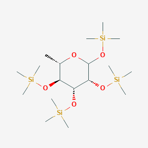 molecular formula C18H44O5Si4 B012934 l-Mannopyranose, 6-deoxy-1,2,3,4-tetrakis-O-(trimethylsilyl)- CAS No. 108392-01-4