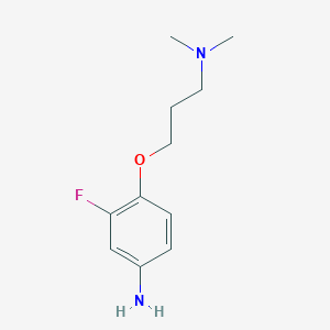 molecular formula C11H17FN2O B1293400 N-[3-(4-Amino-2-fluorophenoxy)propyl]-N,N-dimethylamine CAS No. 221199-31-1