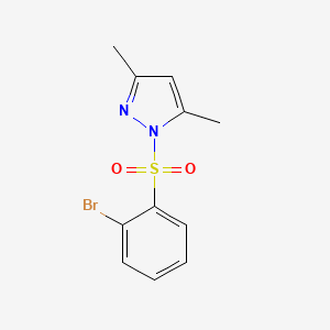 molecular formula C11H11BrN2O2S B1293404 1-(2-Bromophenylsulfonyl)-3,5-dimethyl-1H-pyrazole CAS No. 957120-77-3