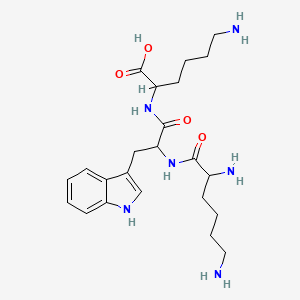 molecular formula C23H36N6O4 B12934116 Lysyltryptophyllysine 