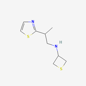molecular formula C9H14N2S2 B12934120 N-(2-(Thiazol-2-yl)propyl)thietan-3-amine 