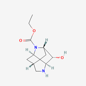 molecular formula C11H18N2O3 B12934193 rel-Ethyl (2S,3R,3aS,6R,7aR)-3-hydroxyoctahydro-1H-2,6-methanopyrrolo[3,2-b]pyridine-1-carboxylate 
