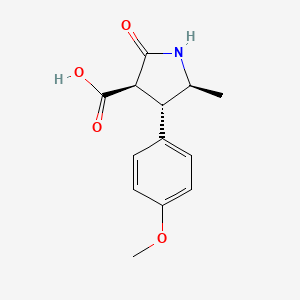 molecular formula C13H15NO4 B12934315 Rel-(3R,4S,5S)-4-(4-methoxyphenyl)-5-methyl-2-oxopyrrolidine-3-carboxylic acid 