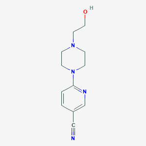 molecular formula C12H16N4O B1293435 6-[4-(2-Hydroxyethyl)piperazino]nicotinonitrile CAS No. 1017782-95-4