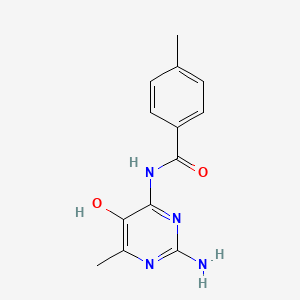 molecular formula C13H14N4O2 B12934351 N-(2-Amino-5-hydroxy-6-methylpyrimidin-4-yl)-4-methylbenzamide CAS No. 61581-42-8