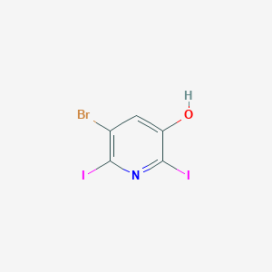 molecular formula C5H2BrI2NO B1293440 5-Bromo-2,6-diiodopyridin-3-ol CAS No. 1040682-54-9