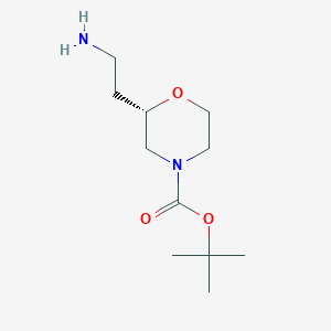 molecular formula C11H22N2O3 B12934433 tert-Butyl (S)-2-(2-aminoethyl)morpholine-4-carboxylate 