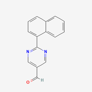 molecular formula C15H10N2O B1293446 2-(萘-1-基)嘧啶-5-甲醛 CAS No. 915919-73-2