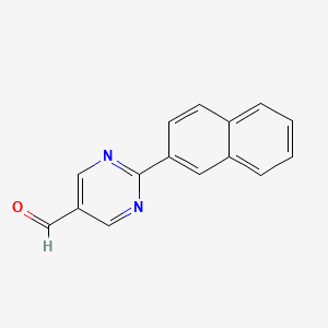 molecular formula C15H10N2O B1293447 2-(Naphthalen-2-yl)pyrimidine-5-carbaldehyde CAS No. 915919-99-2