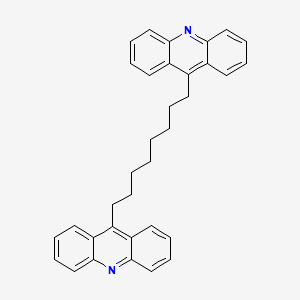 molecular formula C34H32N2 B12934480 Acridine, 9,9'-(1,8-octanediyl)bis- CAS No. 141946-29-4