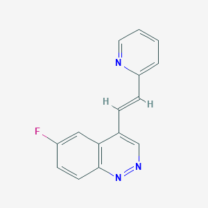 molecular formula C15H10FN3 B12934484 6-Fluoro-4-(2-(pyridin-2-yl)vinyl)cinnoline CAS No. 5273-46-1
