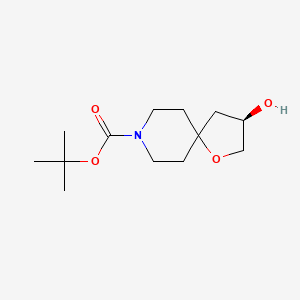 molecular formula C13H23NO4 B12934490 tert-Butyl (R)-3-hydroxy-1-oxa-8-azaspiro[4.5]decane-8-carboxylate 
