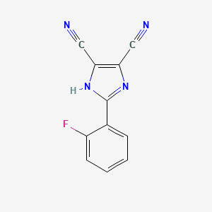 molecular formula C11H5FN4 B12934498 2-(2-Fluorophenyl)-1H-imidazole-4,5-dicarbonitrile CAS No. 40953-38-6
