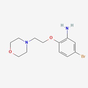 molecular formula C12H17BrN2O2 B1293453 5-Bromo-2-[2-(4-morpholinyl)ethoxy]aniline CAS No. 946786-56-7