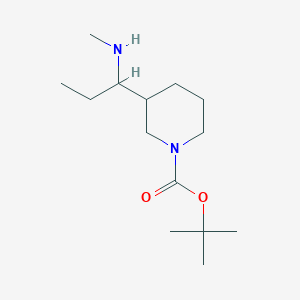 molecular formula C14H28N2O2 B12934540 tert-Butyl 3-(1-(methylamino)propyl)piperidine-1-carboxylate 