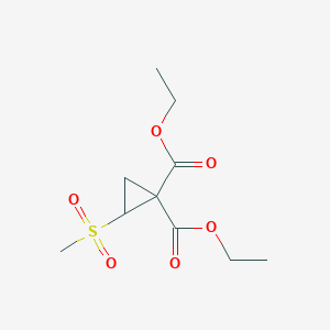 molecular formula C10H16O6S B12934562 Diethyl 2-(methylsulfonyl)cyclopropane-1,1-dicarboxylate 