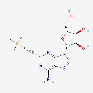 molecular formula C15H21N5O4Si B12934568 2-[(Trimethylsilyl)ethynyl]adenosine CAS No. 90596-72-8