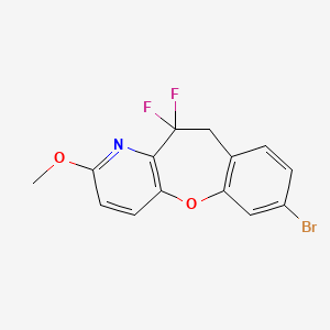 molecular formula C14H10BrF2NO2 B12934576 7-Bromo-11,11-difluoro-2-methoxy-10,11-dihydrobenzo[6,7]oxepino[3,2-b]pyridine 