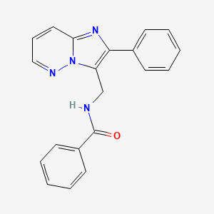 molecular formula C20H16N4O B12934596 Benzamide, N-[(2-phenylimidazo[1,2-b]pyridazin-3-yl)methyl]- CAS No. 122479-18-9